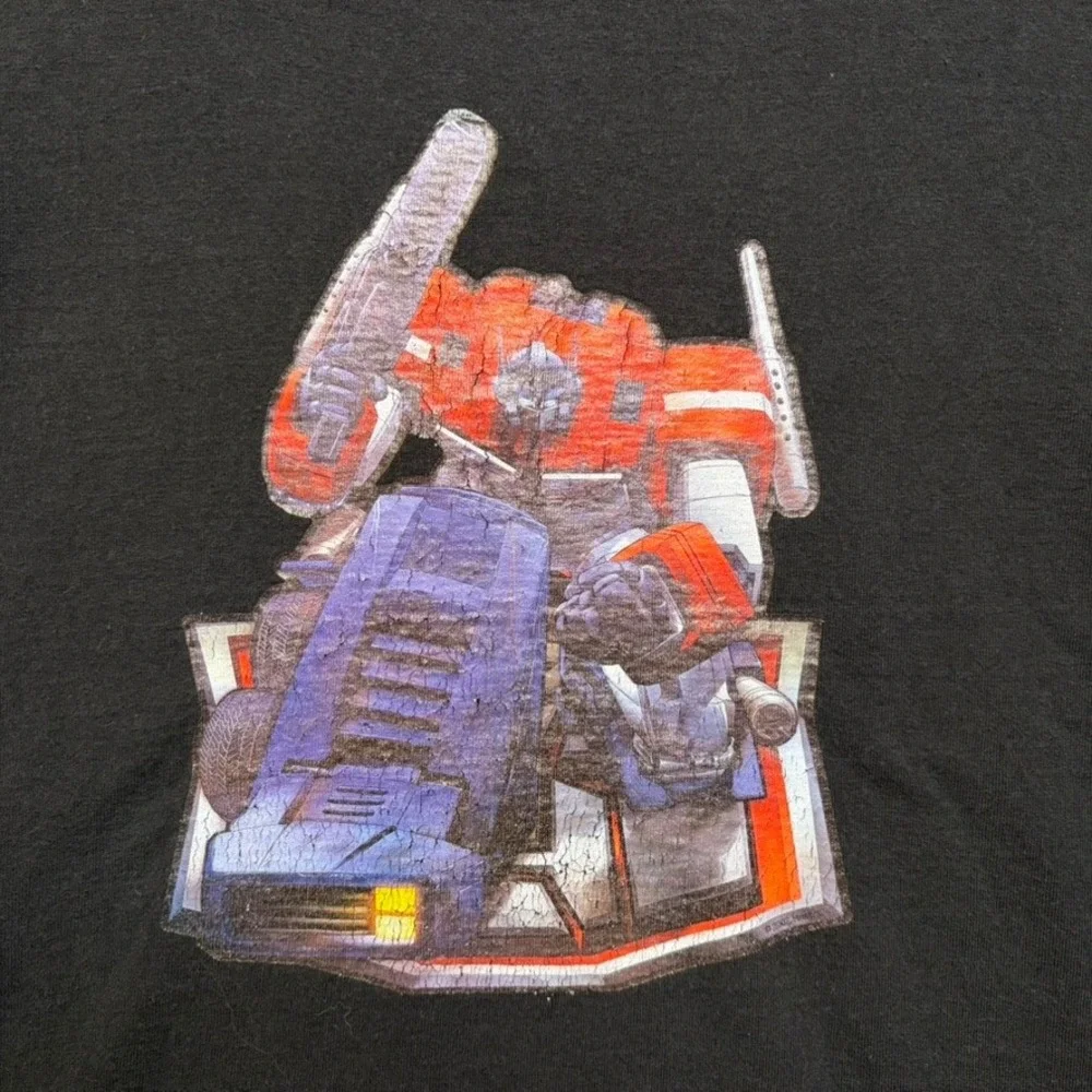 Delta T-Shirt Mens M Black Transformers Optimus Prime Vintage 90s Faded Graphic